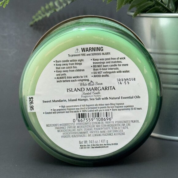 BBW Island Margarita  White Barn Bath & Body Works 3 Wick Candle - Picture 9 of 10